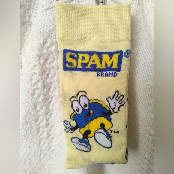 NEW Spam Brand Men's Socks Novelty Size 6-12 - Picture 1 of 3